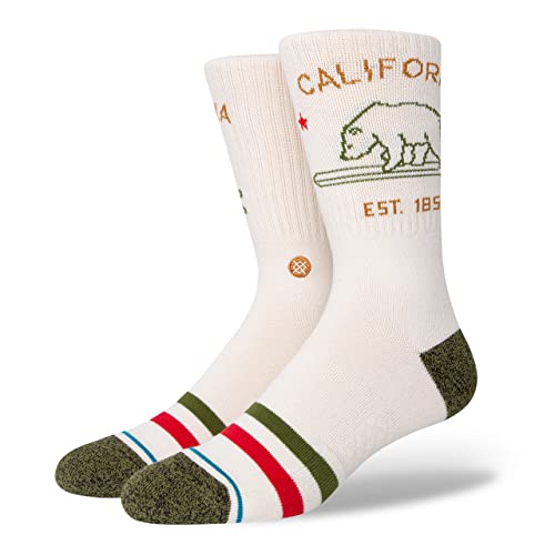 Stance Men's California Republic 2 Crew Socks Off White L von Stance