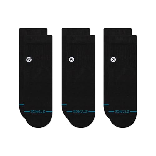 Stance Quarter Socken - Icon - 3 Pack (Schwarz, Mittel) von Stance