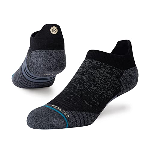 Stance Tab Socken - Run - Merino Wolle Sockens - Feel 360 x Infiknit - (Schwarz, Mittel) von Stance