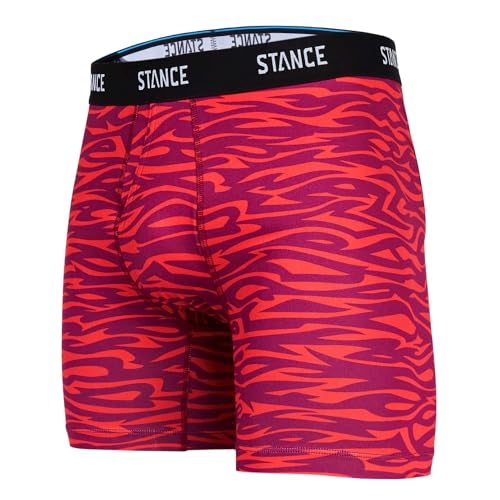 Stance Sashas Herren Boxershorts Rot Gemustert Poly Shorts Unterwäsche, rot, L von Stance