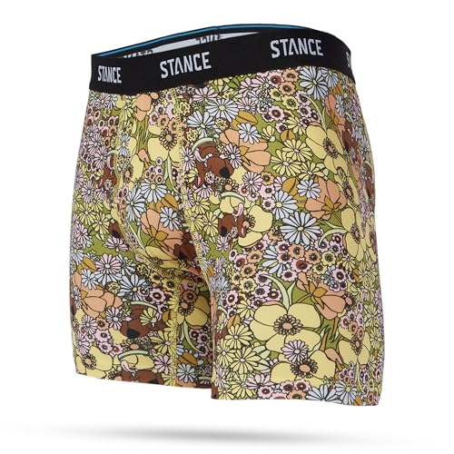 Stance Snackin Scoobs Boxershorts Scooby Doo Senfgelb Poly-Mischgewebe Blumenmuster, senffarben, XL von Stance