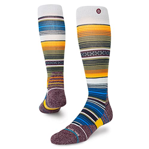 Stance Snow Socks - Curren - Over the Calf Merinowolle Skisocken and Schneesocken - Feel360 x Infiknit (Grau, Mittel) von Stance