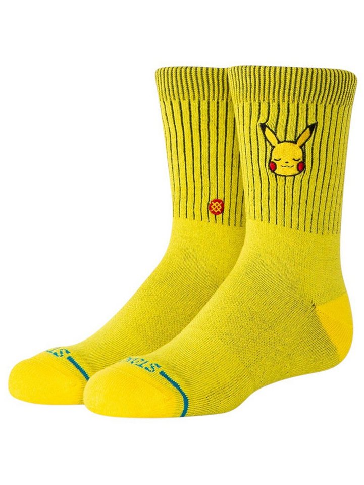 Stance Socken Kinder-Tagessocke Pikachu Kids Crew gelb - 1 Paar von Stance