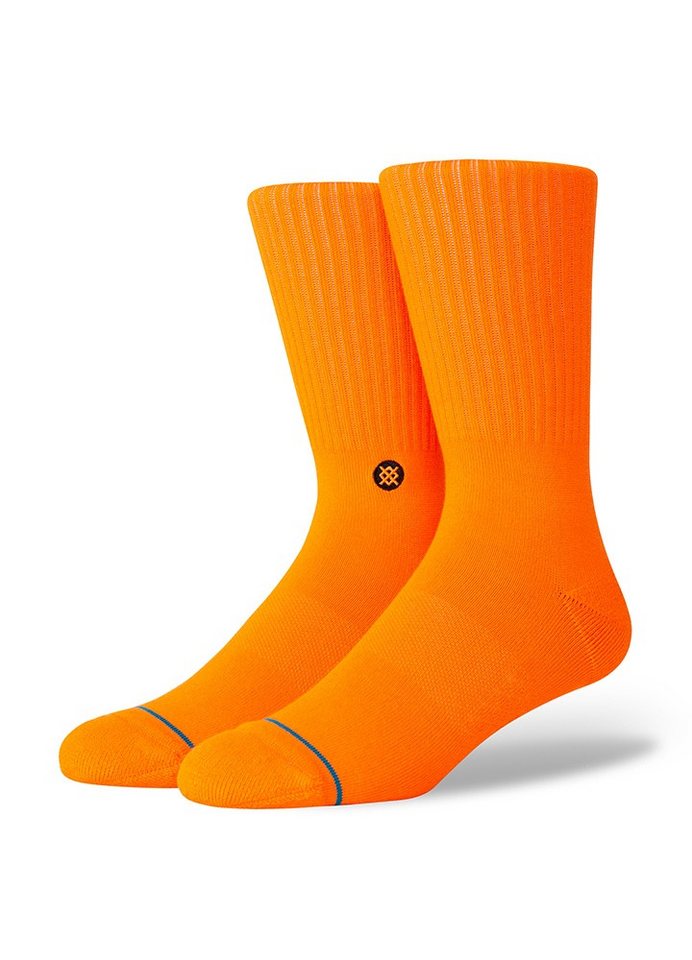 Stance Socken Tagessocke Crew Icon (verstärkte Fersen- und Zehenpartie) neonorange von Stance