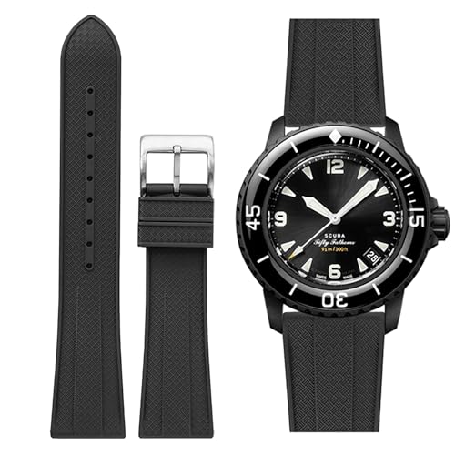 Armband für Blancpain Swatch, universelles 22 mm breites Band, weich, wasserdicht, Ersatzband für Blancpain X Swatch Fifty Fathoms, für Damen und Herren (22mm, Schwarz) von Stanchev