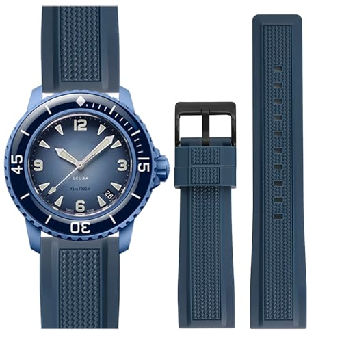 Stanchev Armband für Blancpain Swatch, 22 mm, weiches Gummi, wasserdicht, Ersatzband für Blancpain x Swatch Fifty Fathoms für Herren und Damen, mit Werkzeugset zum Anbringen und Entfernen, 22 mm von Stanchev