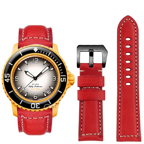 Stanchev Armband für Blancpain Swatch, 22 mm, weiches Leder, wasserdicht, Ersatzband für Blancpain X Swatch Fifty Fathoms für Herren und Damen, mit Werkzeugset zum Anbringen und Entfernen, 22 mm, von Stanchev