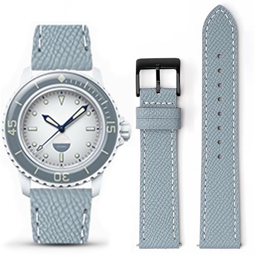 Stanchev Armband für Blancpain Swatch, 22 mm, weiches Leder, wasserdicht, Ersatzband für Blancpain X Swatch Fifty Fathoms für Herren und Damen, mit Werkzeugset zum Anbringen und Entfernen, 22 mm, von Stanchev