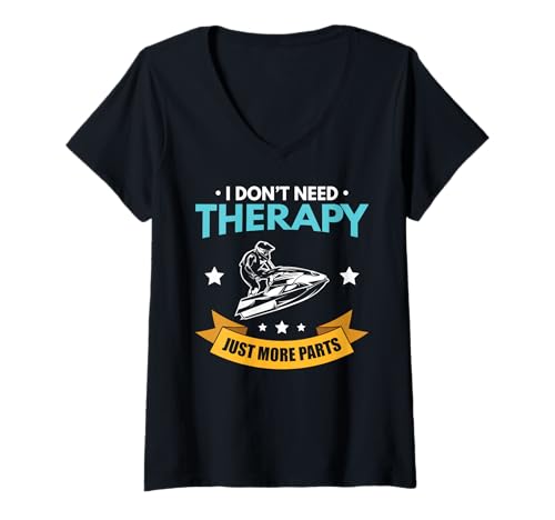 Damen Keine Therapie nötig, Stand Up Jet Ski T-Shirt mit V-Ausschnitt Damen Keine Therapie nötig, Stand Up Jet Ski T-Shirt mit V-Ausschnitt von Stand Up Jet Ski