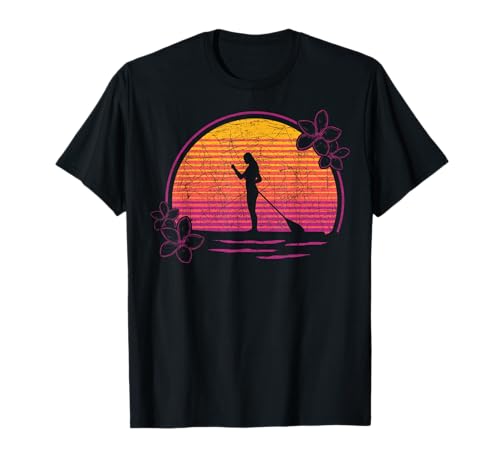 Stand Up Paddler SUP Retro Blumen Stand Up Paddling T-Shirt Stand Up Paddler SUP Retro Blumen Stand Up Paddling T-Shirt von Stand Up Paddeln Hobby SUP Geschenk