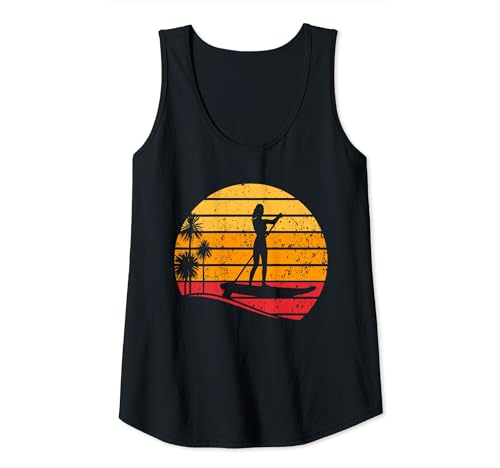 Damen Sunset Stand Up Paddle Board - Wassersport Sunset SUP Girl Tank Top von Stand Up Paddle Board Zubehör
