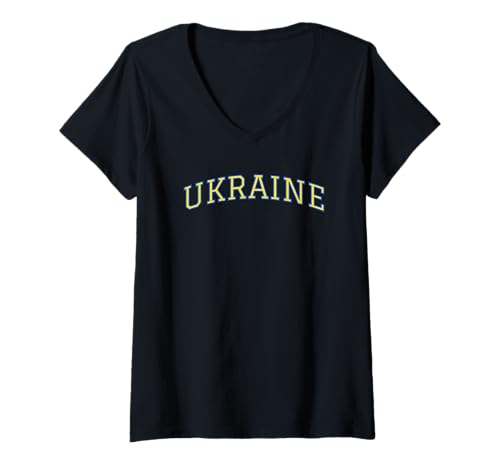 Damen Ukraine – Unterstützung des Patriotischen Stolzes T-Shirt mit V-Ausschnitt Damen Ukraine – Unterstützung des Patriotischen Stolzes T-Shirt mit V-Ausschnitt von Stand With Ukraine Defend Democracy