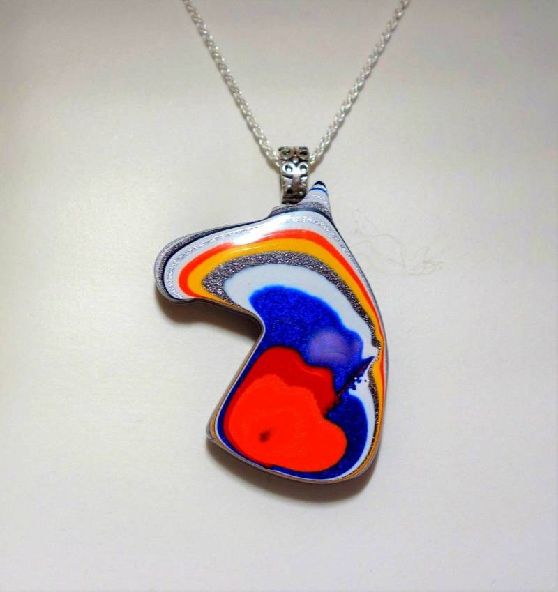 20 "Fordite Detroit Achat Pferdehalskette An Sterling Silber Kette Rh9609 von StandsbyriverArt