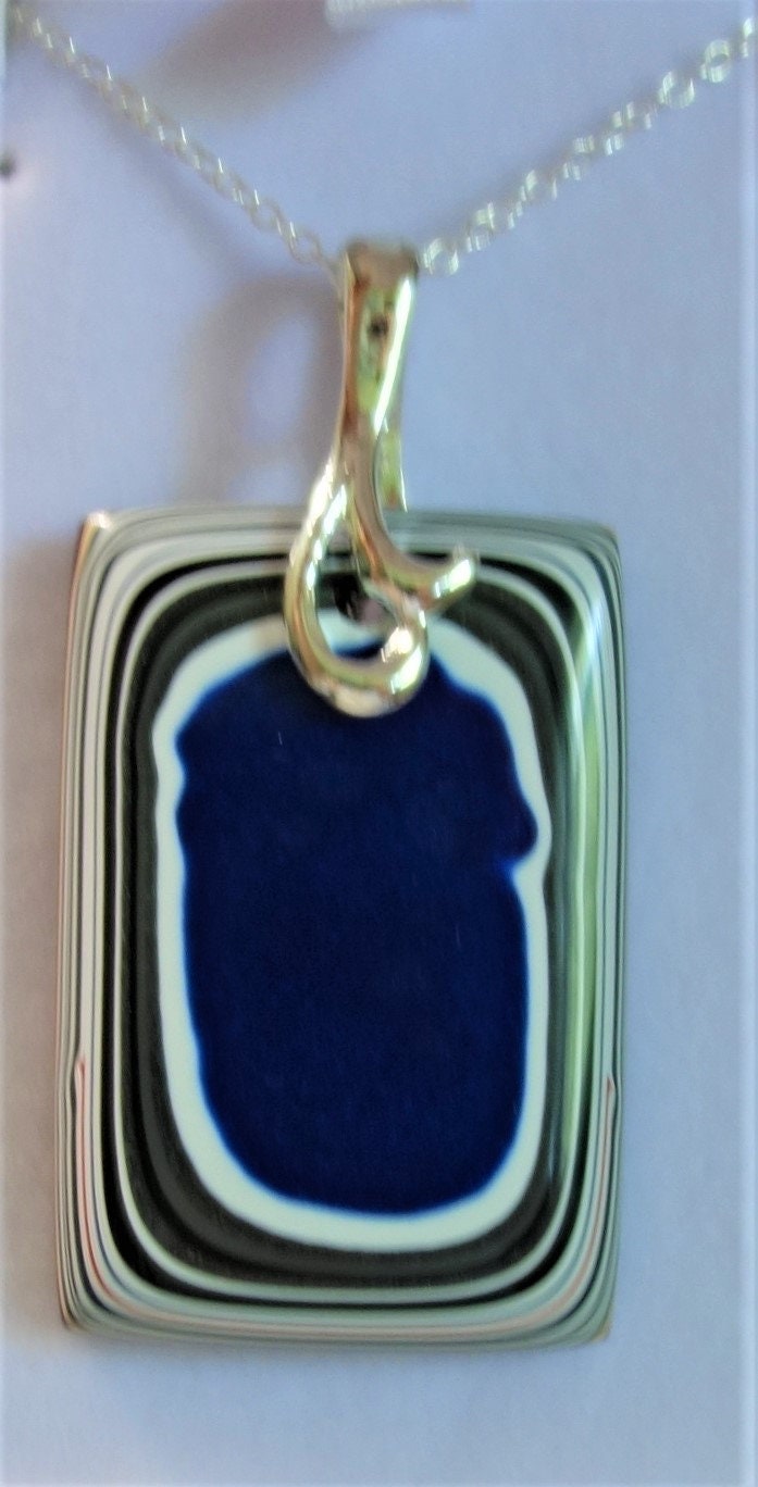 20 "Fordite Detroite Achat Halskette Auf Einer Sterling Öse Und Kette Reversibel Fr9919 von StandsbyriverArt