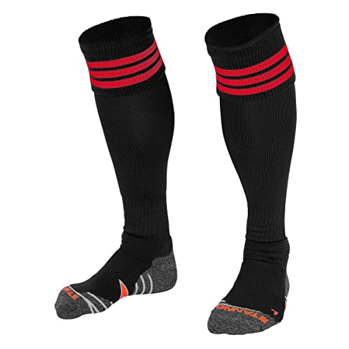 Stanno Sports Socken - Ring Sock - Socken mit Atmungsaktivem Kapazität und Knöchelschutz - Sportsocken - Anatomische Socken mit linken/rechten Indikatoren - Schwarz - Größe 41/44 von Stanno