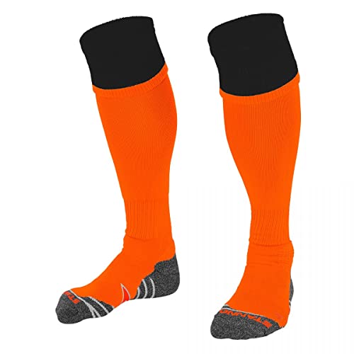 Stanno Sports Socken - Combi -Socke - Socken mit Atmungsaktivem Kapazität und Knöchelschutz - Sportsocken - Anatomische Socken mit linken/rechten Indikatoren - Orange - Größe 41/44 von Stanno