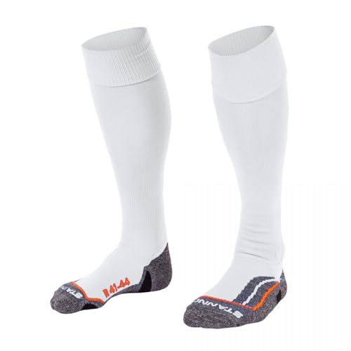 Stanno Sports Socken - UNI Pro -Socke - Socken mit Atmungsaktivem Kapazität und Knöchelschutz - Sportsocken - Anatomische Socken mit linken/rechten Indikatoren - Weiß - Größe 41/44 von Stanno