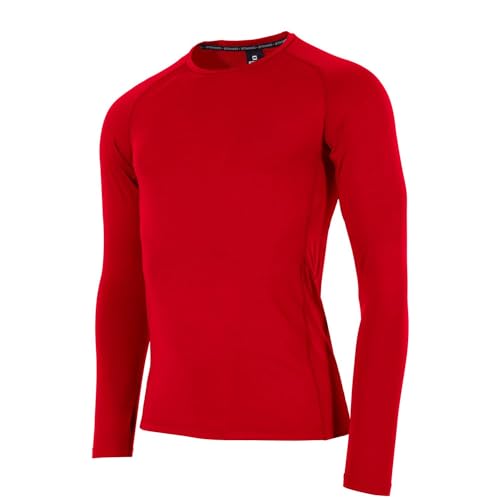 Stanno Thermoshirt Long Sleeve - Core Baselayer Langarm Shirt - Compression Shirt - Fitness Kleidung - Thermo Unterwäsche - Thermo Unterhemd Herren/Damen - Rot - Größe 152 von Stanno