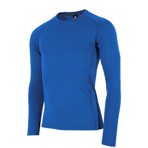 Stanno Thermoshirt Long Sleeve - Core Baselayer Langarmshirt - Kompressionsshirt - Enge Passform - Shirt mit Langen Ärmeln - Belüftend - Blau - Größe M von Stanno