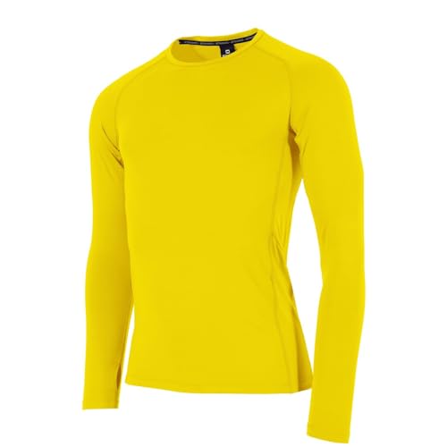 Stanno Thermoshirt Long Sleeve - Core Baselayer Langarmshirt - Kompressionsshirt - Enge Passform - Shirt mit Langen Ärmeln - Belüftend - Gelb - Größe L von Stanno