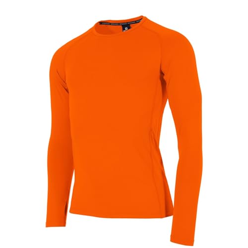 Stanno Thermoshirt Long Sleeve - Core Baselayer Langarmshirt - Kompressionsshirt - Enge Passform - Shirt mit Langen Ärmeln - Belüftend - Orange - Größe L von Stanno