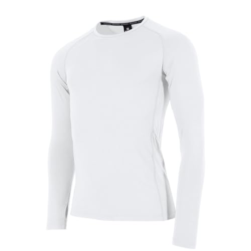 Stanno Thermoshirt Long Sleeve - Core Baselayer Langarmshirt - Kompressionsshirt - Enge Passform - Shirt mit Langen Ärmeln - Belüftend - Weiß - Größe M von Stanno