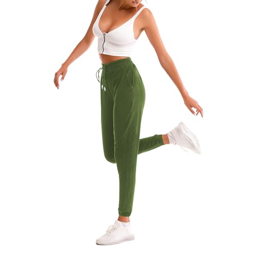 Stanpetix Damen Sweatpants mit Taschen - Jogger für Frauen Sporthosen Hosen (Olivgrün,L) von Stanpetix