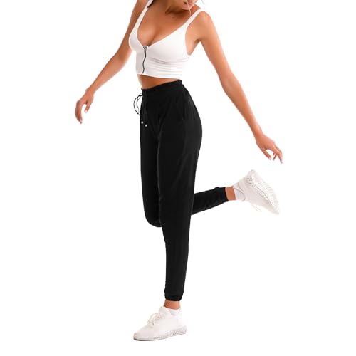 Stanpetix Damen Sweatpants mit Taschen - Jogger für Frauen Sporthosen Hosen (Schwarz,S) von Stanpetix