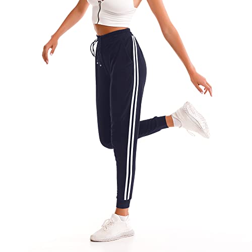 Stanpetix Jogginghose Damen - Sporthosen für Frauen High Waist Sweatpants Jogger Laufhosen（Marineblau, Groß） von Stanpetix