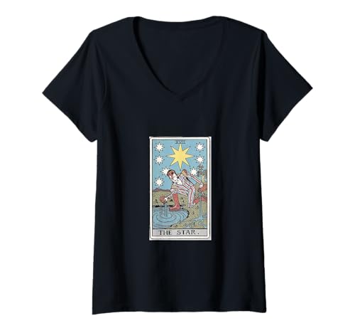 Damen Tarot Der Stern//Star Man Card//Arkanes Zauberdeck T-Shirt mit V-Ausschnitt Damen Tarot Der Stern//Star Man Card//Arkanes Zauberdeck T-Shirt mit V-Ausschnitt von Star Dust