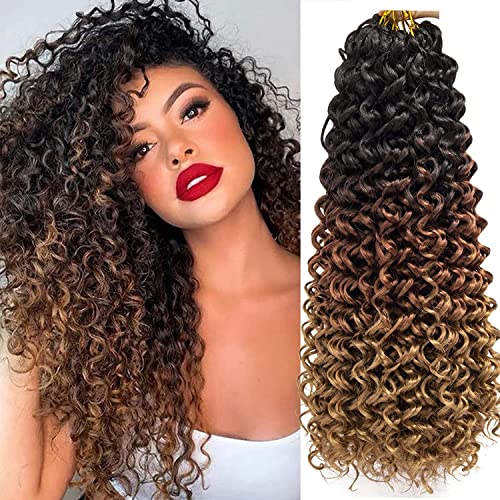 GoGo Curl Häkeln Haar Wasser Welle Lockiges Häkeln Haar Wellig Deep Wave Beach Curl Häkeln Synthetische Haar Extensions für Frauen (1B/30/27) von Star Flower