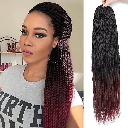 Senegal Twist Häkeln Haar für Schwarze Frauen 6-Pakete Senegal Twists Häkeln Twists Pre Looped Häkeln Zöpfe Haar (14 Inch, 1B/Bug) von Star Flower