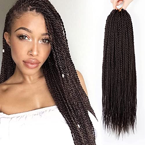 Senegal Twist Häkeln Haar für Schwarze Frauen 6-Pakete Senegal Twists Häkeln Twists Pre Looped Häkeln Zöpfe Haar (18 Inch, 4#) von Star Flower