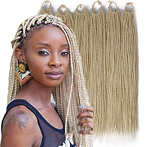 Senegal Twist Häkeln Haar für Schwarze Frauen 6-Pakete Senegal Twists Häkeln Twists Pre Looped Häkeln Zöpfe Haar (18 Inch, 613#) von Star Flower