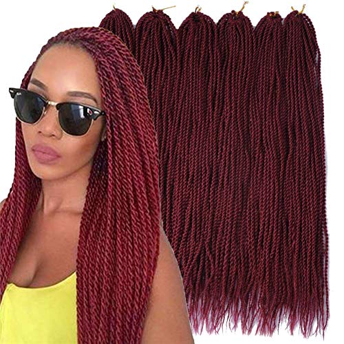 Senegal Twist Häkeln Haar für Schwarze Frauen 6-Pakete Senegal Twists Häkeln Twists Pre Looped Häkeln Zöpfe Haar (22 inch, Bug#) von Star Flower