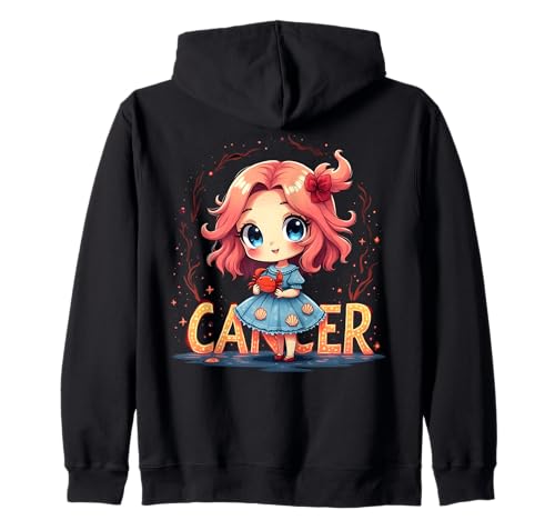 Niedliches Anime-Krebs-Sternzeichen-Mädchen Kapuzenjacke Niedliches Anime-Krebs-Sternzeichen-Mädchen Kapuzenjacke von Star Sign Cancer Zodiac Girl