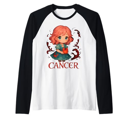 Niedliches Anime-Krebs-Sternzeichen-Mädchen Raglan Niedliches Anime-Krebs-Sternzeichen-Mädchen Raglan von Star Sign Cancer Zodiac Girl