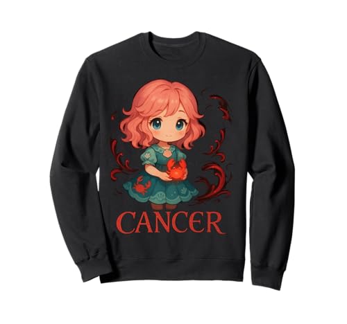 Niedliches Anime-Krebs-Sternzeichen-Mädchen Sweatshirt Niedliches Anime-Krebs-Sternzeichen-Mädchen Sweatshirt von Star Sign Cancer Zodiac Girl