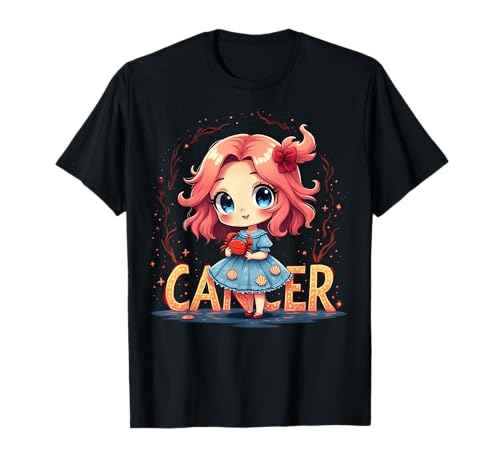 Niedliches Anime-Krebs-Sternzeichen-Mädchen T-Shirt Niedliches Anime-Krebs-Sternzeichen-Mädchen T-Shirt von Star Sign Cancer Zodiac Girl