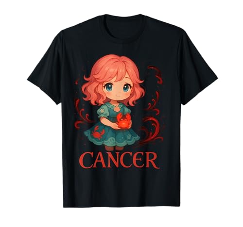Niedliches Anime-Krebs-Sternzeichen-Mädchen T-Shirt Niedliches Anime-Krebs-Sternzeichen-Mädchen T-Shirt von Star Sign Cancer Zodiac Girl