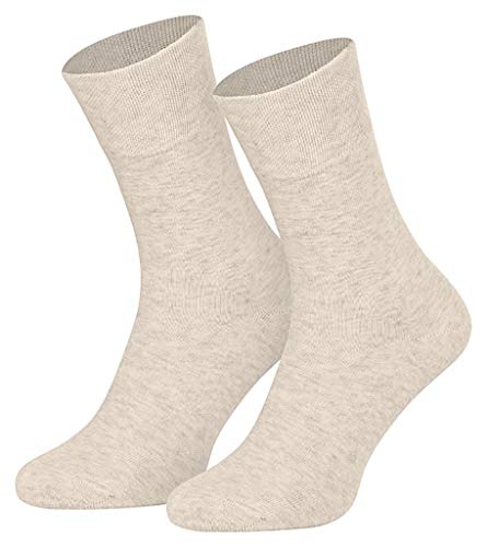 Kurz-Socken (8 Paar) "Natura" aus Baumwolle und Leinen Herren/Damen/Kinder / 35-38, 39-42, 43-46 / KOMFORT-PIQUE-BUND/modische Kurzform/Ideal für den Sommer 39-42 von Star-Socks