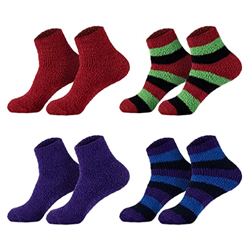 Kuschelsocken (4 Paar) gestreift, farbig gemischt, Größe 35-38 von Star Socks Germany