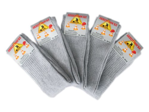 Star Socks Germany 10 Paar stabile Arbeitssocken - Grau, Groesse: 39-42 von Star Socks Germany