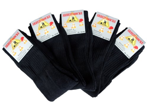 Star Socks Germany 10 Paar stabile Arbeitssocken - Schwarz, Groesse: 43-46 von Star-Socks