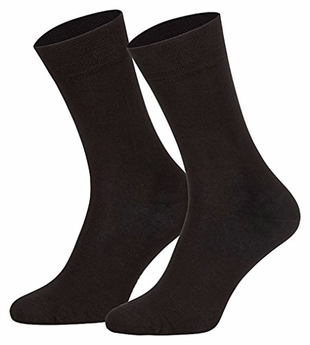 Star-Socks 6 Paar Bambussocken schwarz, handgekettelt Herren Damen (39-42, farbig-gemischt) von Star-Socks