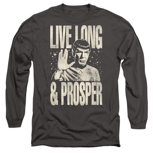 Star Trek: The Original Series - Spock Unisex Star Trek Prosper Mens Long Sleeve T-Shirt, anthrazit, XL von Star Trek: The Original Series - Spock