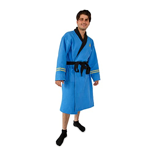 Robe Factory Star Trek: The Original Series Waffelgewebe Baumwolle Bademantel für Erwachsene | Blue Medical, Blau, Einheitsgröße von Star Trek