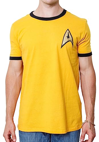 STAR TREK The Original Series Herren TOS Kostüm Uniform Herren Erwachsene T-Shirt, Gold, XX-Large von Star Trek