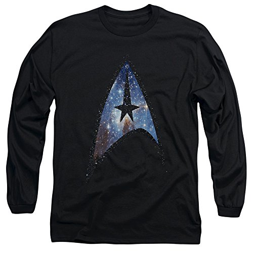 Star Trek - Herren Galactic Schild Langarm-T-Shirt, XX-Large, Black von Star Trek