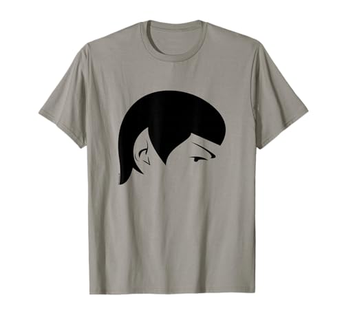 Star Trek Herren T-Shirt Grau Klein Spock Outline Science Fiction Cartoon Klassisch Rundhals Kurzarm Pull-On 100% Polyester leichtgewichtig Imported EU 38/42 16 21 inches von Star Trek